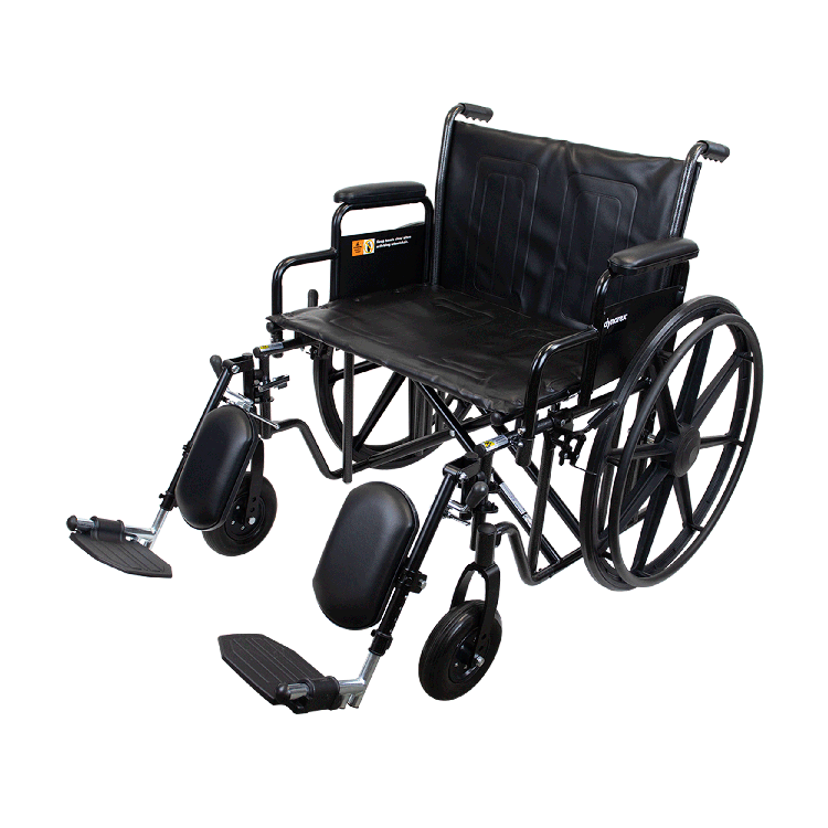 Dynarex Bariatric Wheelchair 22″ with Desk Arm Elevating Leg Rest