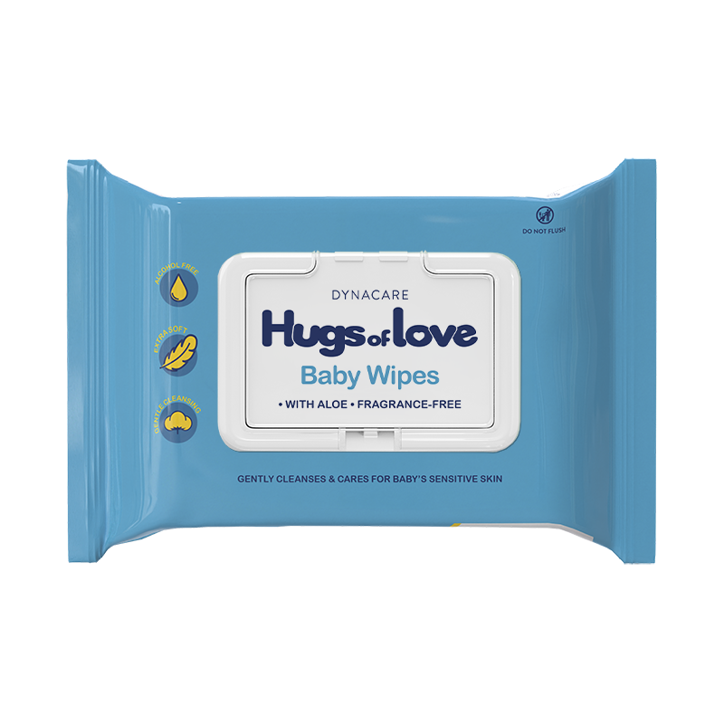 Dynarex Hugs of Love Baby Wipes unscented w/ Plastic Lid