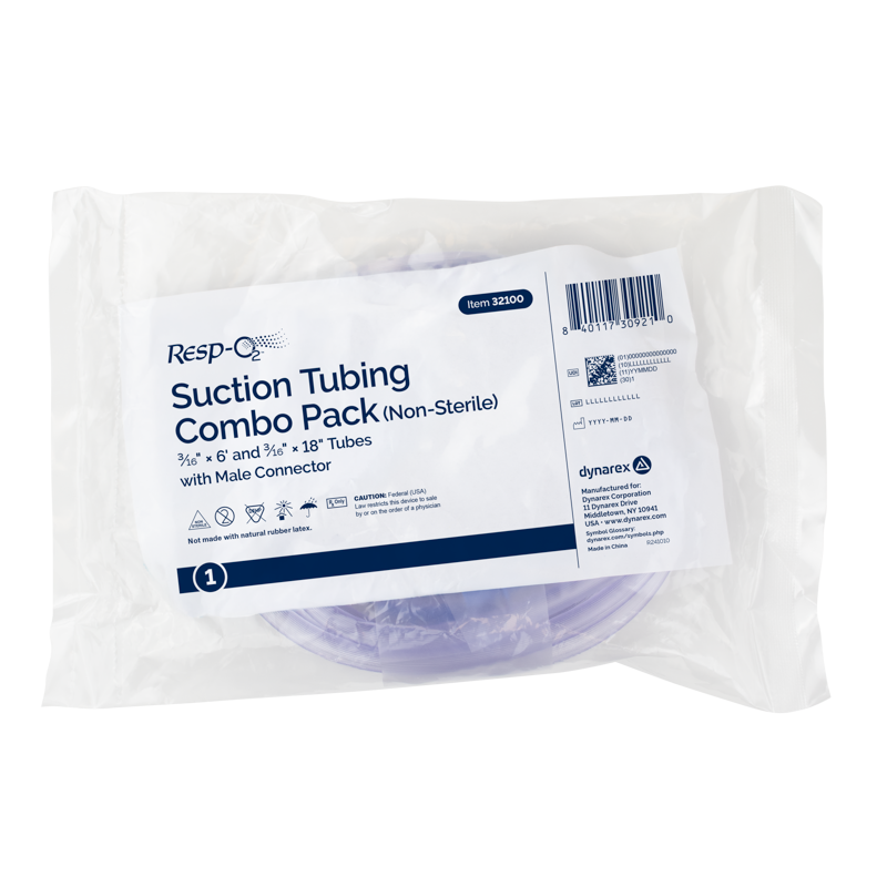Dynarex Suction Connection Tubing w/ Male Connecting, Non-Conductive