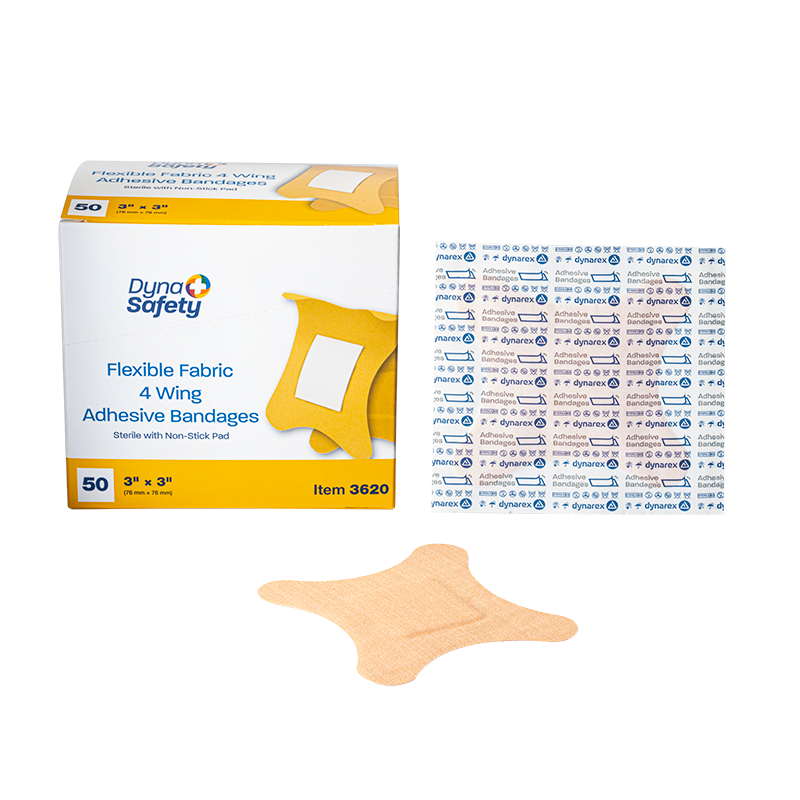 Dynarex Adhesive Fabric Bandages Four Wing – Sterile