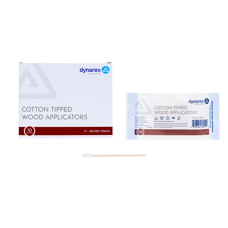 Dynarex Cotton Tipped Wood Applicators – Non-Sterile
